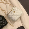 New Mini Quilted Chain Diamond Checkered Women's Crossbody Bag Fashion Mini Handbag PU Leather Woman's One-shoulder Small Bag