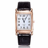 Luxury Metal Rose Gold Square Ladies Quartz Wristwatch