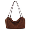 Women's Suede Cow Genuine Leather Shoulder Bags Ladies Soft Cowhide Crossbody Bag Female Design Luxury Lazy Commuting Handbag