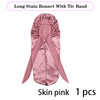 Long Satin Bonnet Solid Color Extra Large Sleep Cap With Long Tie Hair Bonnet For Black Women Hair Care Cap For All Hair Types