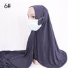 Ready to Wear Hijab Scarf with Earhole Women Stretchy Cotton Muslim Headscarf Female Head Wraps Scarves Islam Neck Head Shawls