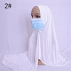 Ready to Wear Hijab Scarf with Earhole Women Stretchy Cotton Muslim Headscarf Female Head Wraps Scarves Islam Neck Head Shawls