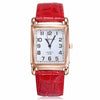 Luxury Metal Rose Gold Square Ladies Quartz Wristwatch
