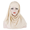 2019 Muslim Cotton Scarf Plain Hijabs With Bead Shawls And Wraps Femme Musulman Hijab Ready To Wear Turban Women Head Scarves
