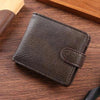 Casual Wallet For Men Leather Short Hasp Man Wallets Durable Coin Pouch Male Slim Bifold Photo ID Card Holders Purse Money Clip