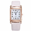 Luxury Metal Rose Gold Square Ladies Quartz Wristwatch