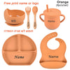6Pcs/4Pcs Baby Feeding Set Silicone Tableware