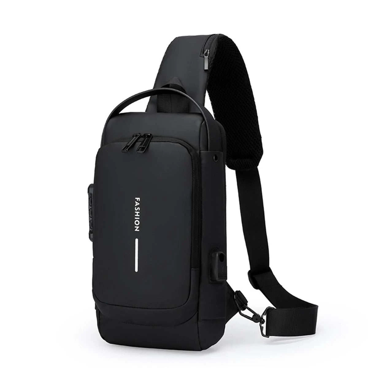 حقيبة كروسبودي رجالية جديدة من تصميم PU جلد كلاسيكي مضاد للسرقة حقيبة كتف حقيبة صدر متعددة الوظائف للرجال