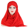 2019 Muslim Cotton Scarf Plain Hijabs With Bead Shawls And Wraps Femme Musulman Hijab Ready To Wear Turban Women Head Scarves