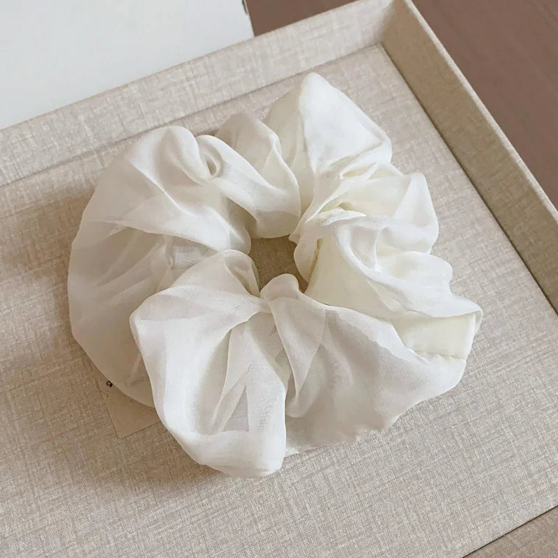 1/2 Pcs Black White Dot Hair Scrunchies Women Girls Simulation Silk Hair Ties Elastic Hair Loop Ponytail Hair Accessories Sets M