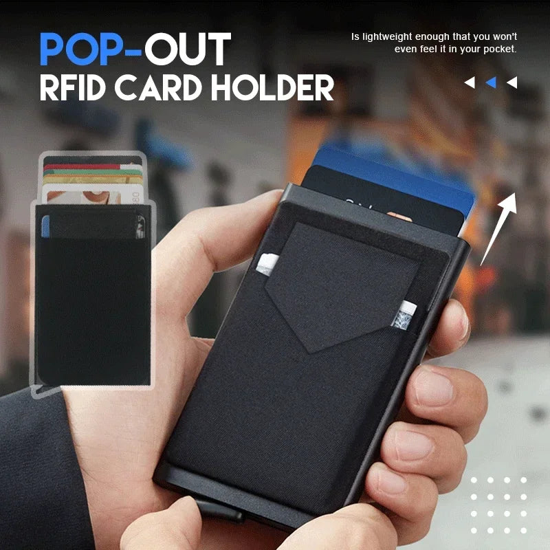 محفظة رجالية لحامل بطاقات الائتمان من بنك الهوية، تحمي من سرقة البيانات بتقنية RFID، محفظة سحرية للأعمال، رفيعة ومضادة للسرقة، حامل بطاقات نقود رجالي.