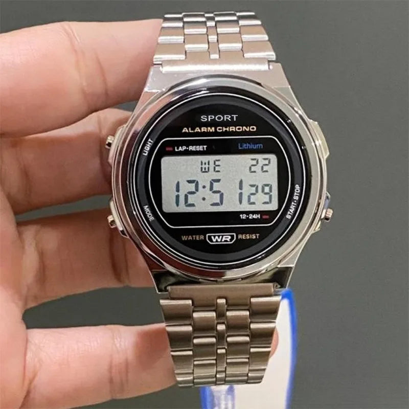 Retro unisex Square Electronic Watches Digital Display