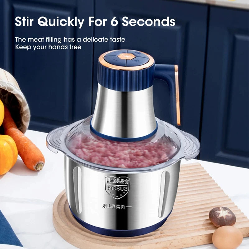 5L Electric Meat Grinders 304 Stainless Steel Food Crusher