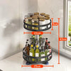 360° Rotation Carbon Steel Spice Rack Organizer Non-Skid Kitchen Storage Tray for Seasonings And Cans - Efficient Spice