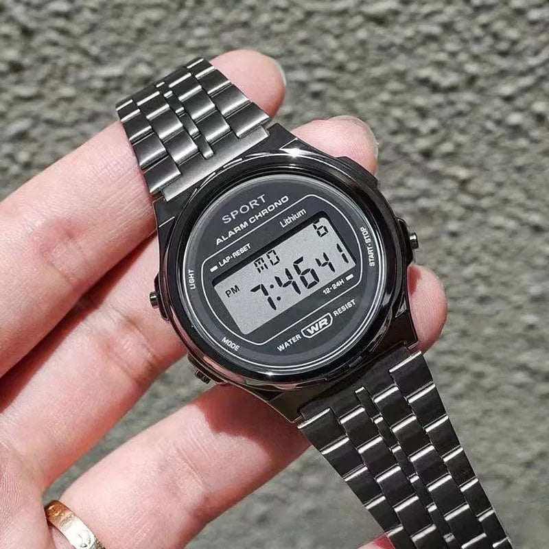 Retro unisex Square Electronic Watches Digital Display
