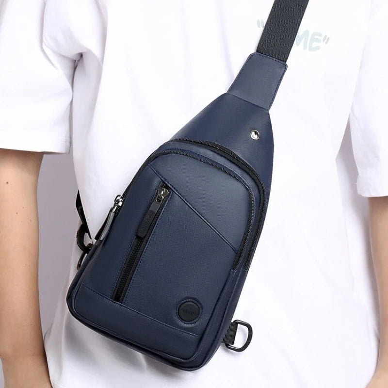 Casual Men's Chest Bag with Adjustable Shoulder Strap, Multiple Pockets Crossbody Sling Bag Suitable for Cycling Commuting Sport
