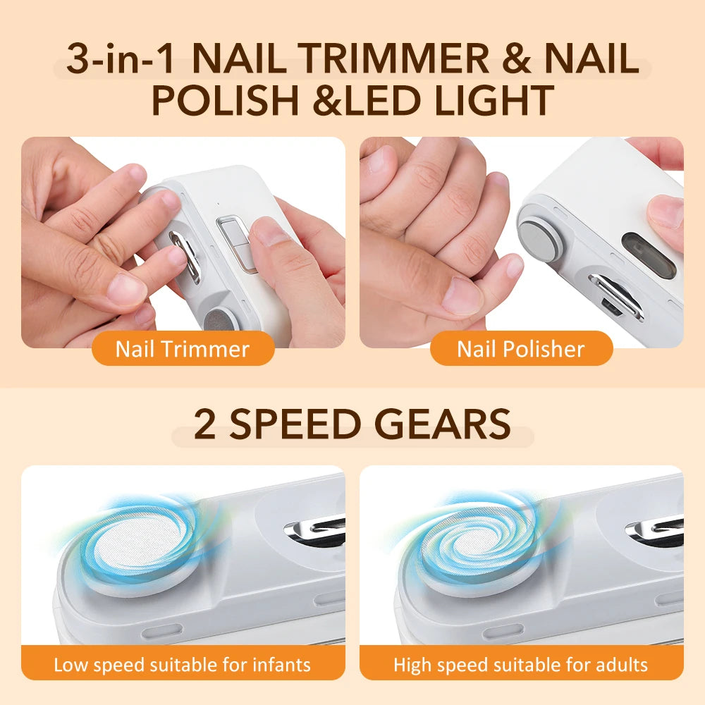 1 Pcs Electric Automatic Nail Clipper Manicure Nail Trimmer 3 in 1 Finger Toe Scissors Pedicure Thick Nails Cutter Sharpener