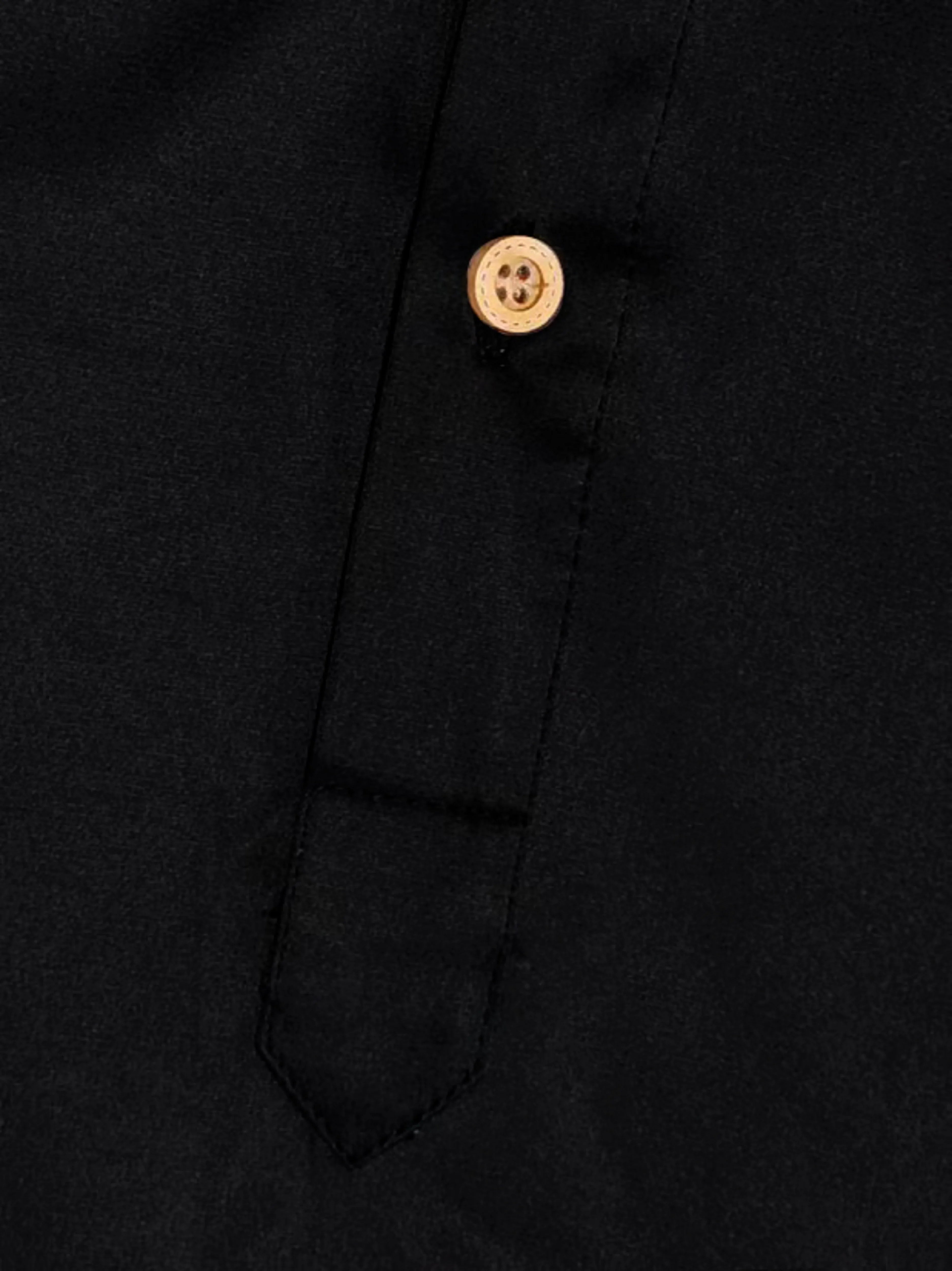 Men's stand-up collar black Muslim robe mid-length personality casual fashion solid color shirt traditional men's clothing