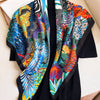 Luxury Brand Square Silk Scarf Women Satin Print Hijab