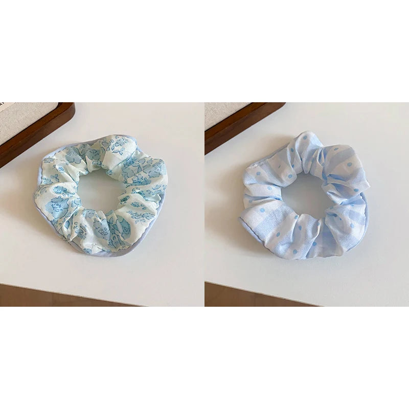 1/2 Pcs Black White Dot Hair Scrunchies Women Girls Simulation Silk Hair Ties Elastic Hair Loop Ponytail Hair Accessories Sets M