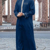 Luxury men's Islam Muslim Arab men's robe, long sleeve embroidered stand collar Arab men thobe
