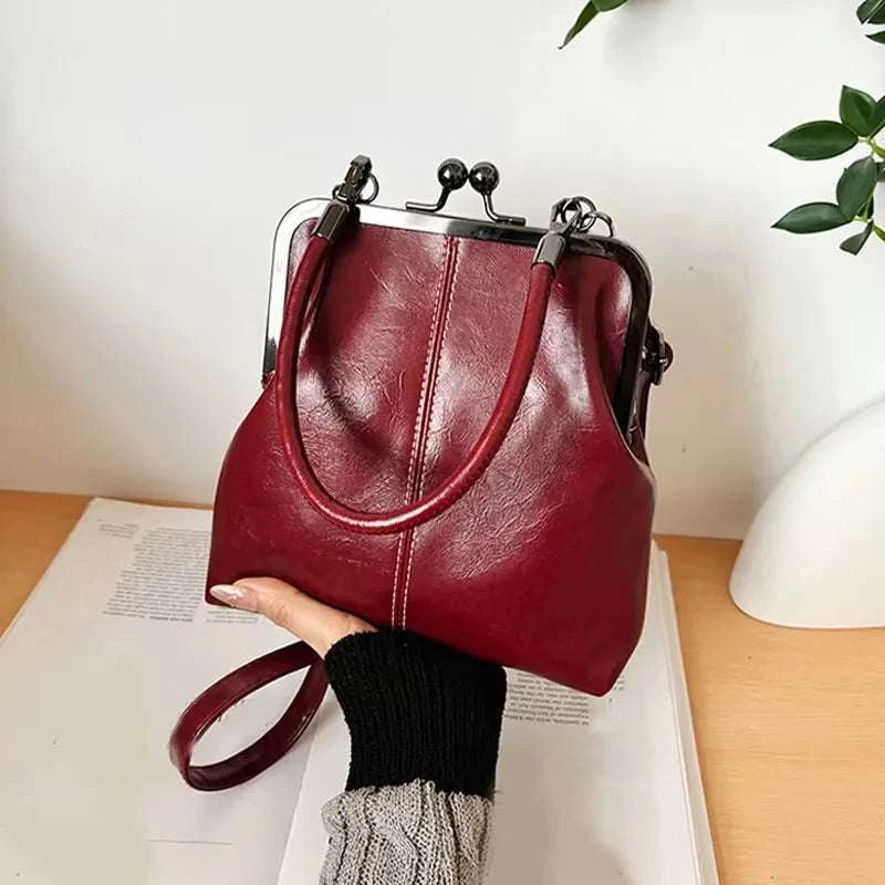 HOMEFISH Vintage Style Women Handbag Brown Versatile Designer Shoulder Bag PU Leather Ladys Shell Purses Crossbody Bags