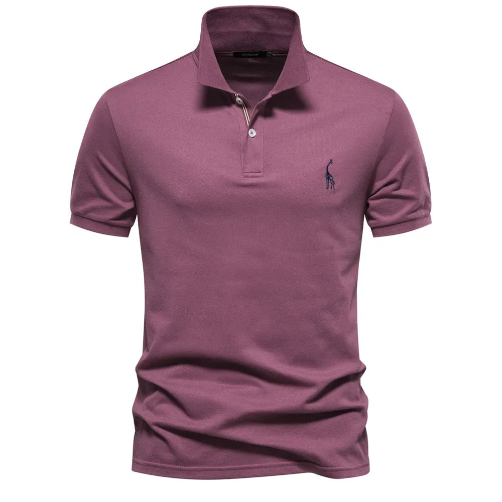 Premium Men's Polo Shirt Deer Embroidery Design 80% Cotton EU Size Casual Short Sleeve Shirts Business Polo Tops Hot Seller