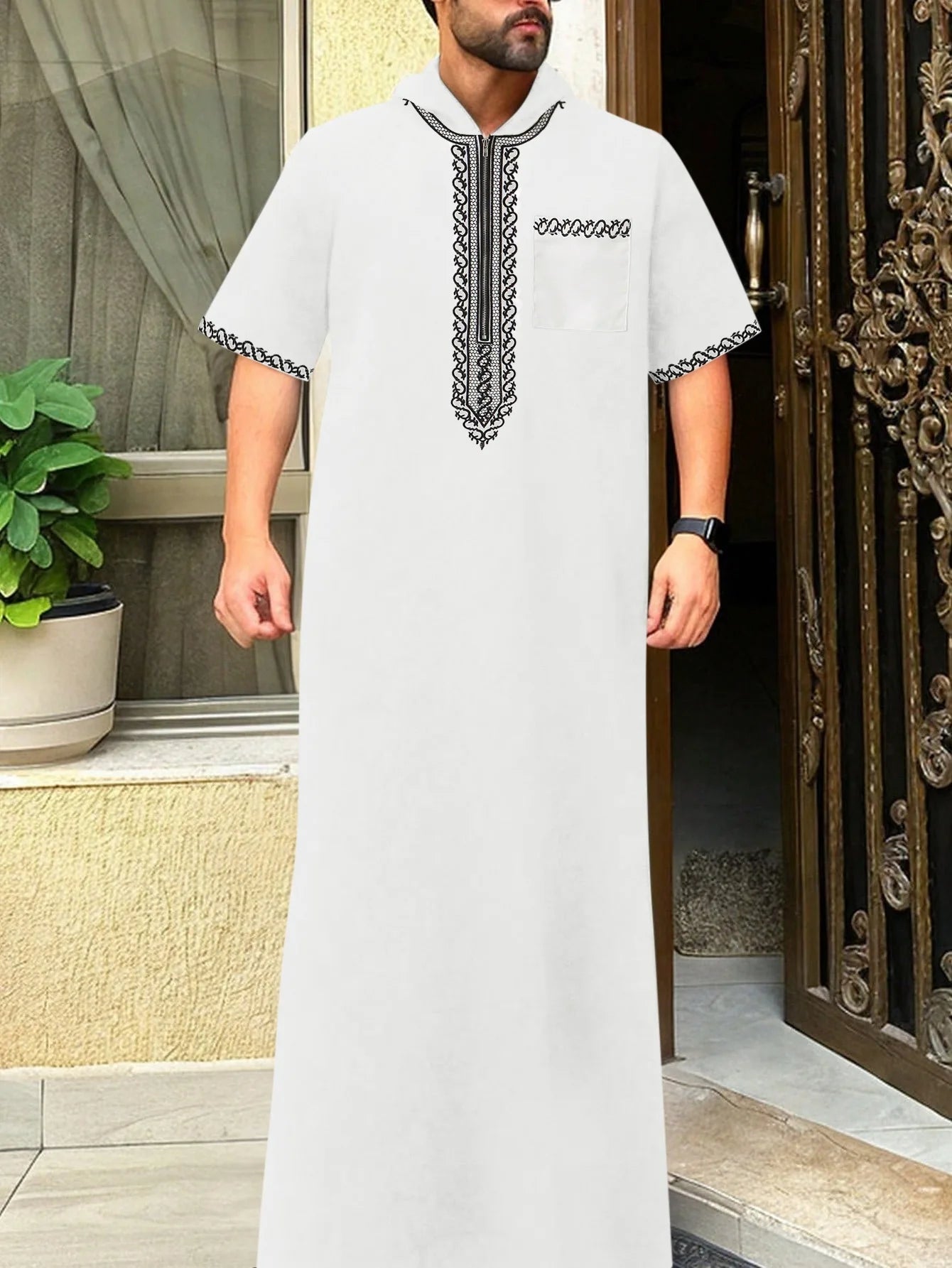 Men Clothing Fashion Abaya Long Sleeve