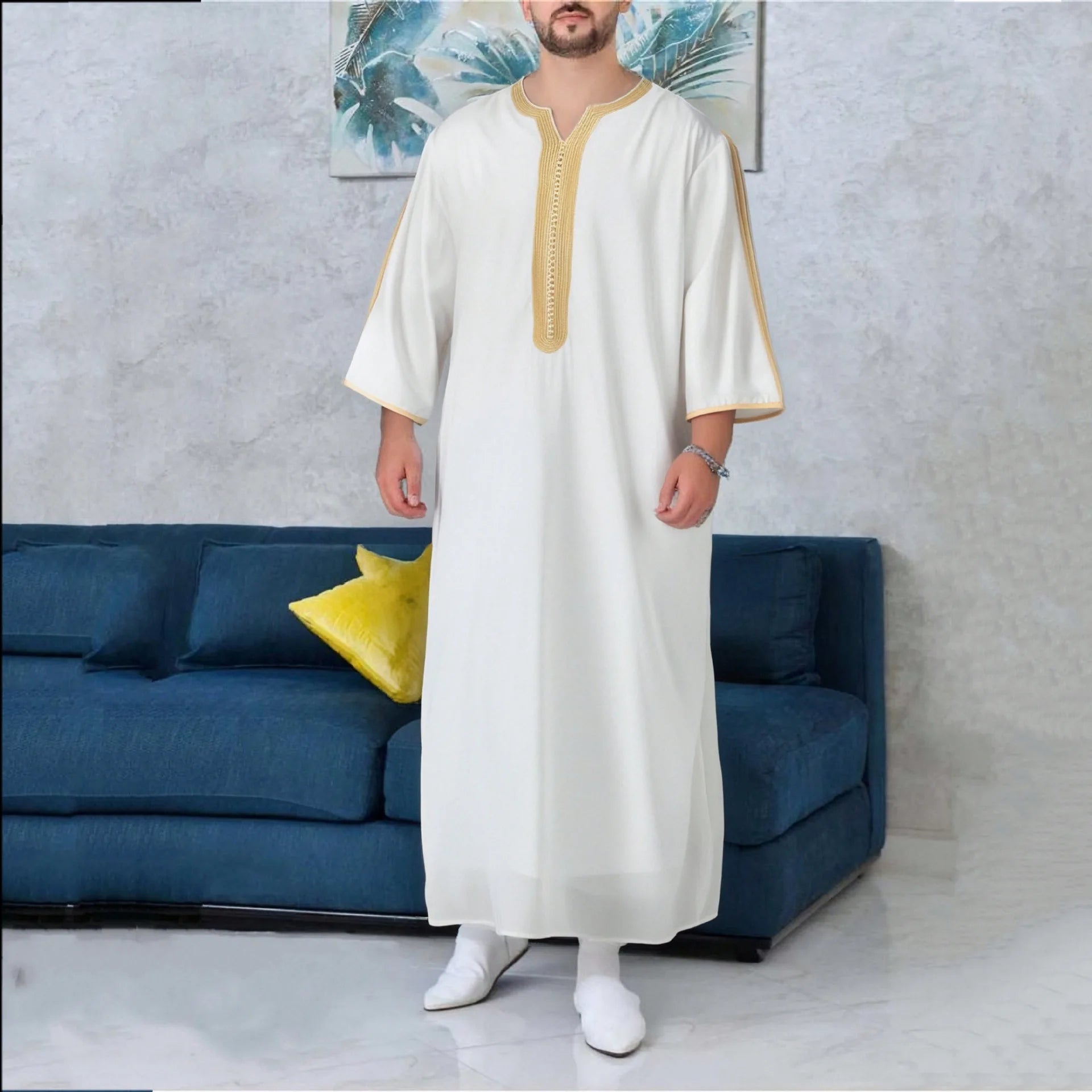 Men Clothing Fashion Abaya Long Sleeve