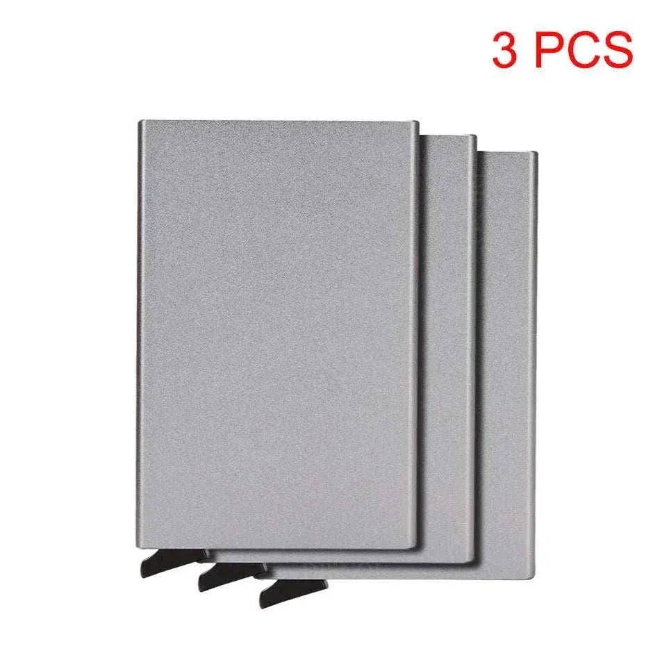 Slim metal RFID credit card holder wallet with pop-up function for men and women