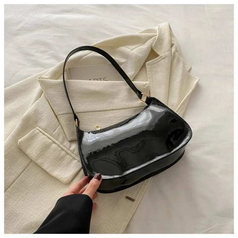 HOMEFIH PU Leather Handbag Solid Color Cherry Pendant Casual Shoulder Bag Versatile Fashion Commuting Bag for Girls Underarm Bag