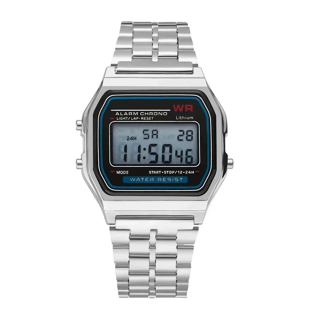 Retro unisex Square Electronic Watches Digital Display