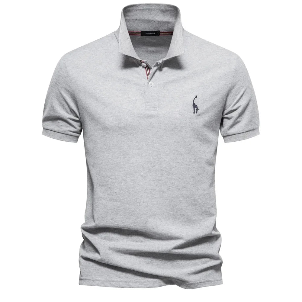 Premium Men's Polo Shirt Deer Embroidery Design 80% Cotton EU Size Casual Short Sleeve Shirts Business Polo Tops Hot Seller