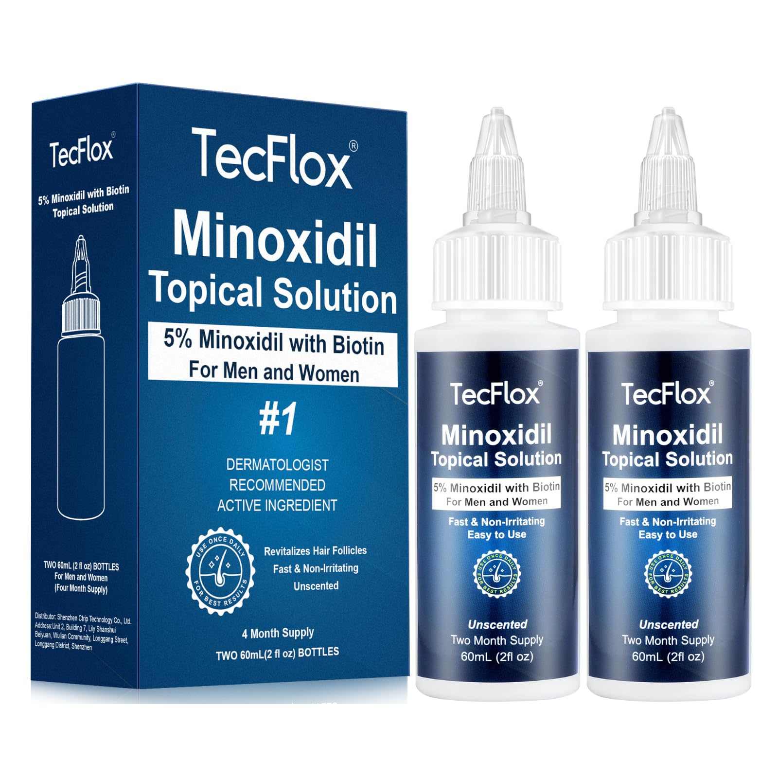 Biotin Enhanced Minoxidil 5% Hair Growth Serum - 2 Pack