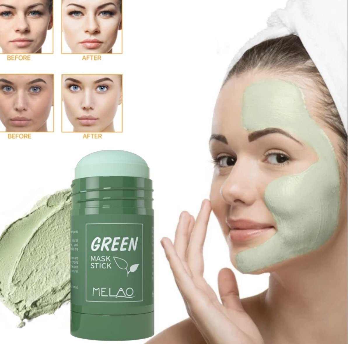 Green Tea Detox Face Mask Stick for clear, soft, and hydrated skin with natural ingredients