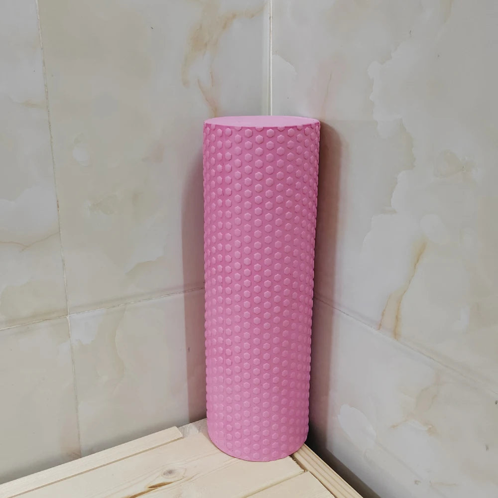 Hexagonal Yoga Roller: Round EVA Foam Cylinder for Pilates & Enhanced Home Workouts (Diameter 9.5cm, Length 29.7cm)