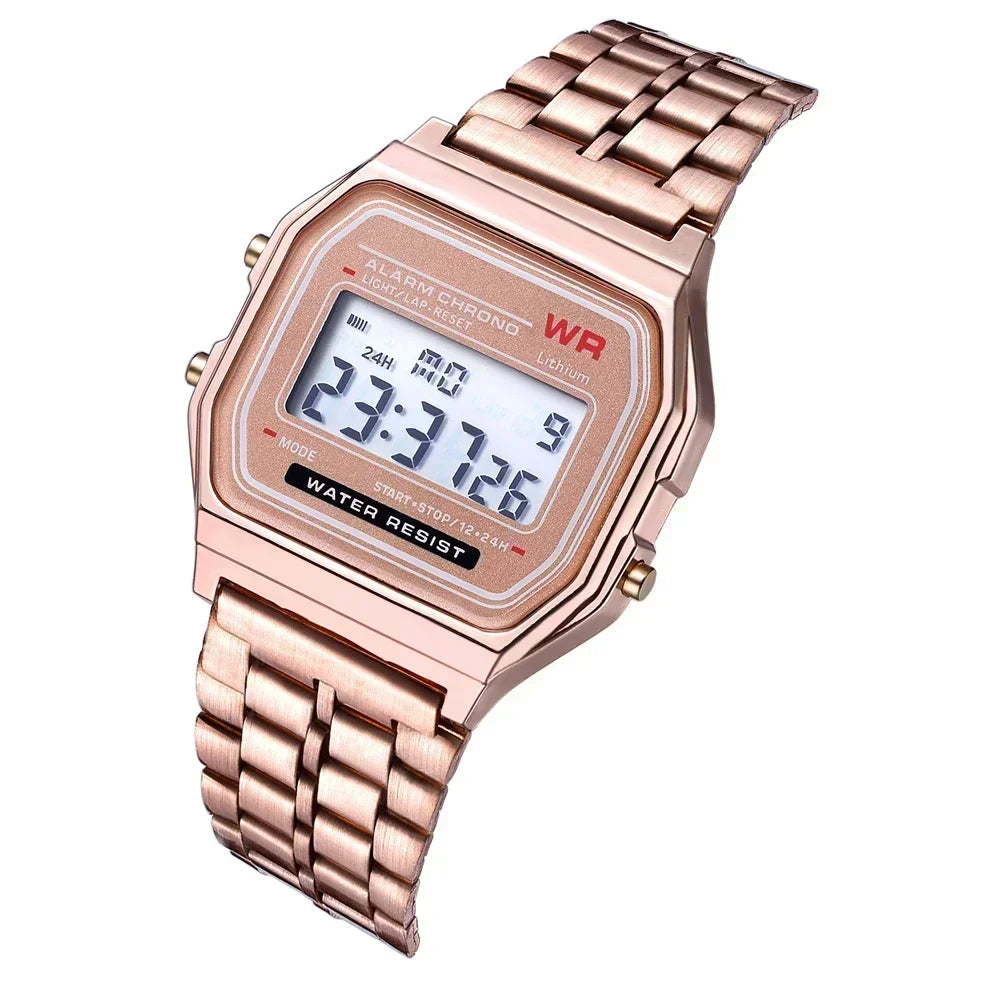 Retro unisex Square Electronic Watches Digital Display