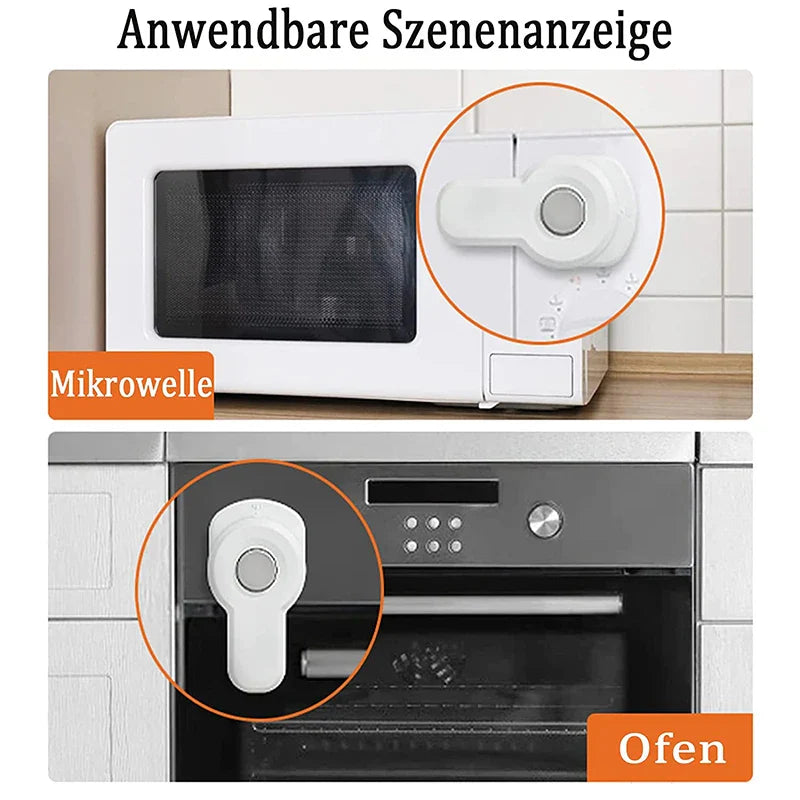 White plastic baby safety oven lock for childproofing oven doors