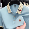 Luxury brand B letter embossed short sleeve polo shirt men summer lightweight breathable new fashion color blocked lapel T-shirt