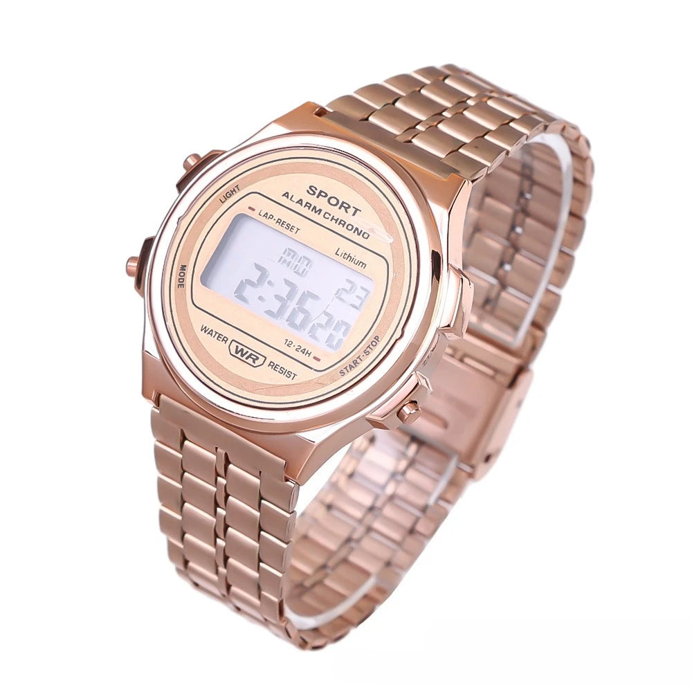Retro unisex Square Electronic Watches Digital Display