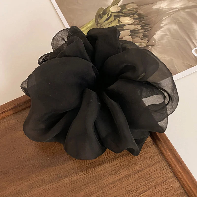 1/2 Pcs Black White Dot Hair Scrunchies Women Girls Simulation Silk Hair Ties Elastic Hair Loop Ponytail Hair Accessories Sets M