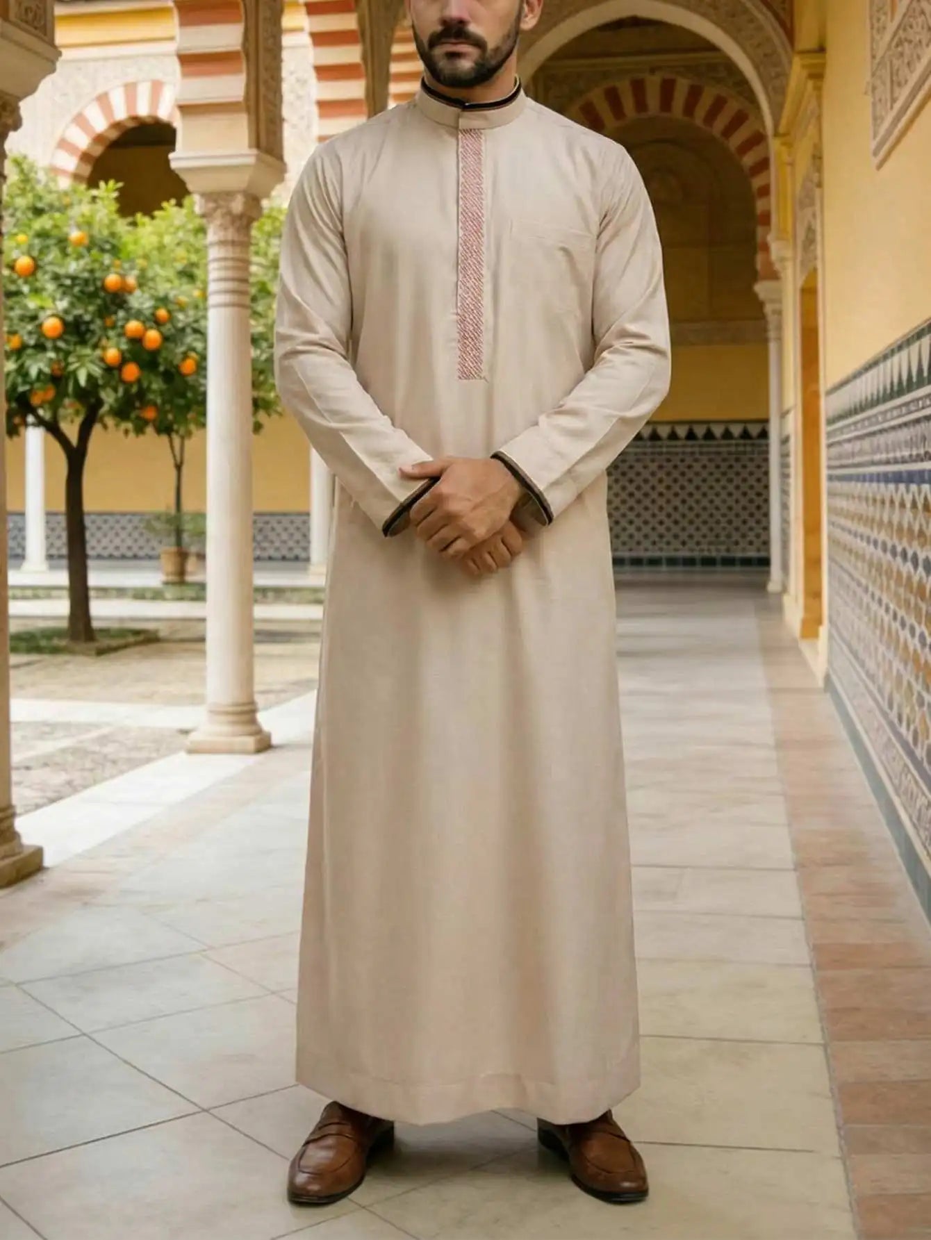 Men Clothing Fashion Abaya Long Sleeve
