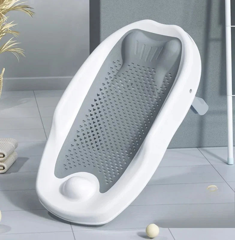 Newborn adjustable bath net seat cushion with anti-slip baby bath net mat for safe shower and bath support