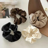 1/3PCS Vintage Silk Hair Scrunchies Elastic Hair Bands Solid Color Women Girls Headwear Ponytail Ties Rope Hair Accessories