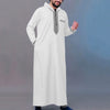 Mid East Islamic Men Clothing Muslim Fashion Abaya Long Sleeve Embroidered Loose Stand Collar Robe Ethnic Style Men Jubba Thobe