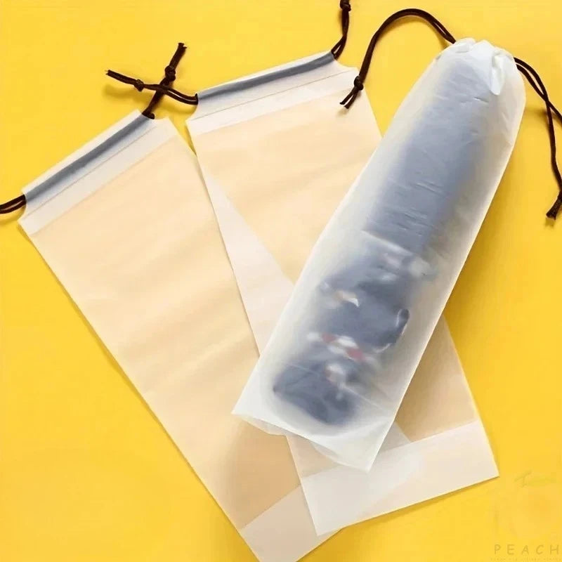 Transparent Waterproof Umbrella Storage Bag Portable Reusable Drawstring Bag Home Storage Organizer Umbrella Accessories