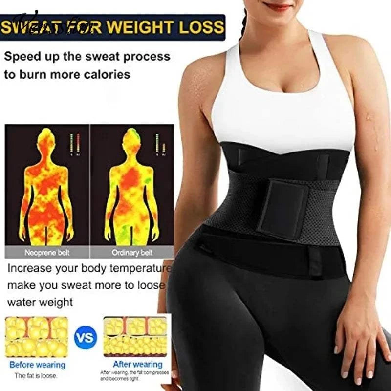 Vensslim Women Sauna Sweat Abdomen Trimmer Belt Waist Trainer Corset Slimming Body Shaper