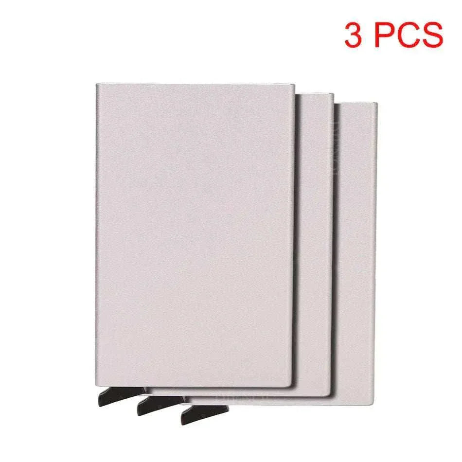 Slim metal RFID credit card holder wallet with pop-up function and RFID blocking technology