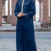 Islamic muslim Arabic men's robe long sleeve embroidered stand collar arabian thobe for men