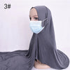 Ready to Wear Hijab Scarf with Earhole Women Stretchy Cotton Muslim Headscarf Female Head Wraps Scarves Islam Neck Head Shawls